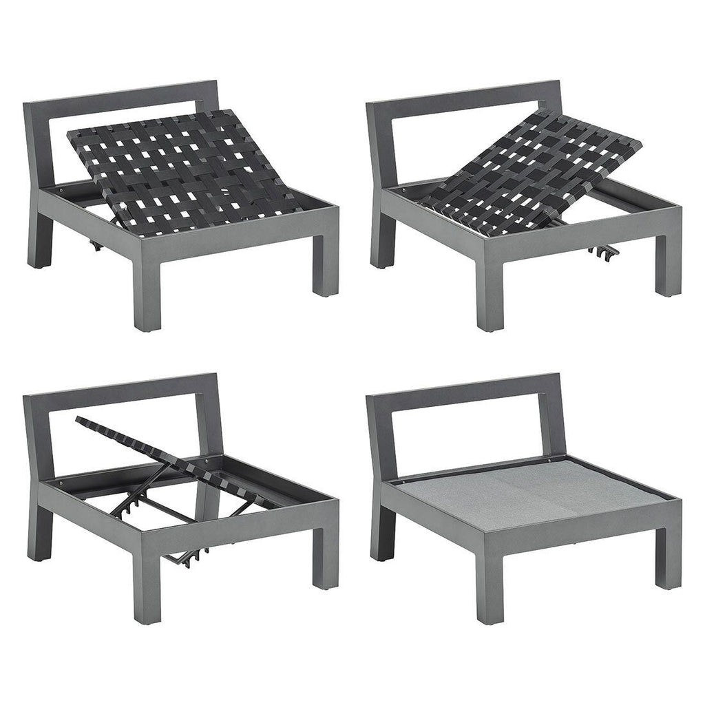Loungestol Comfort aluminium/utestoff antrasitt - Kettler nærbilde av ramme