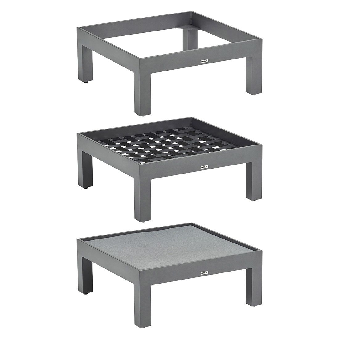 Loungestol Comfort aluminium/utestoff antrasitt - Kettler seteflate