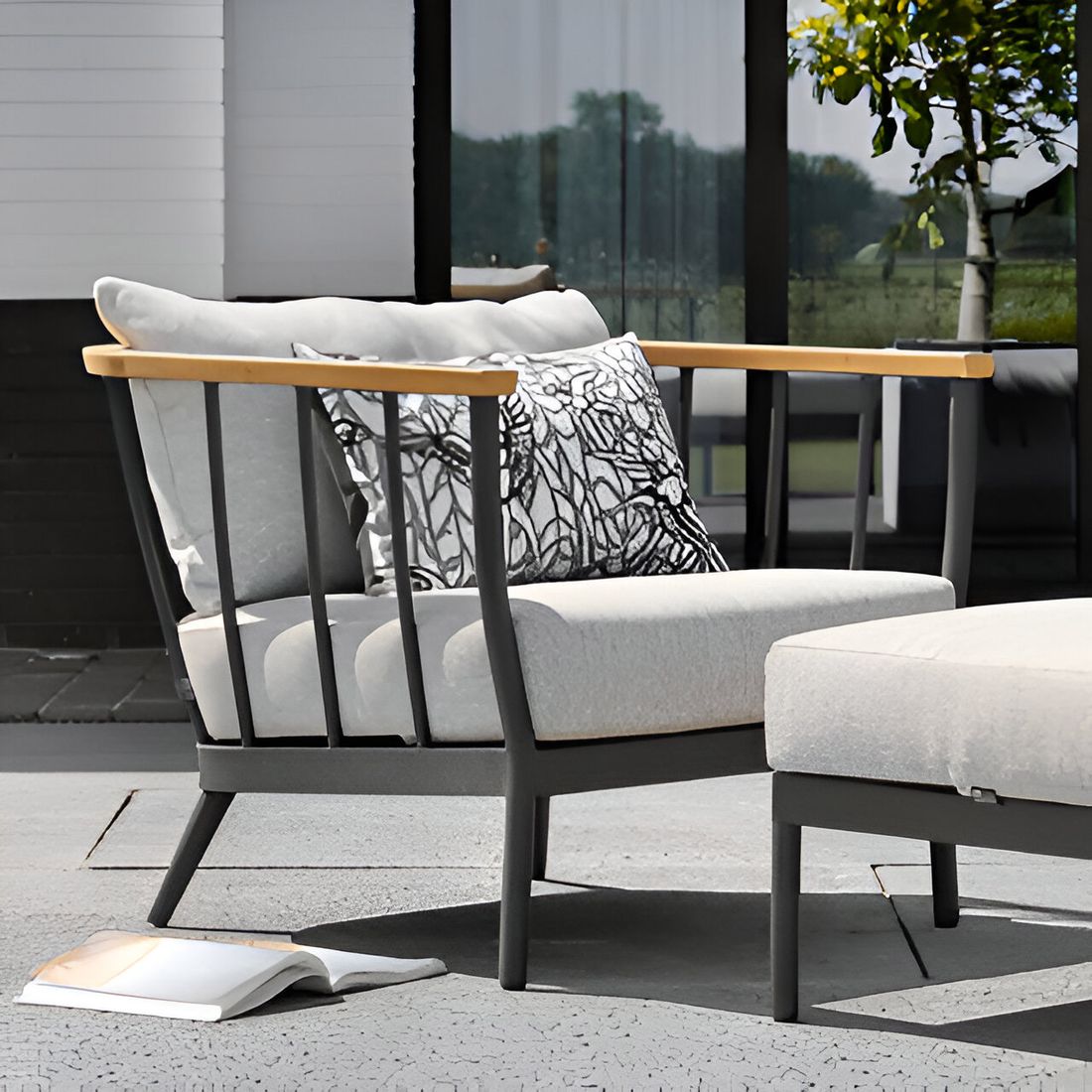 Loungestol Condor aluminium/utestoff 80x85 cm bakside