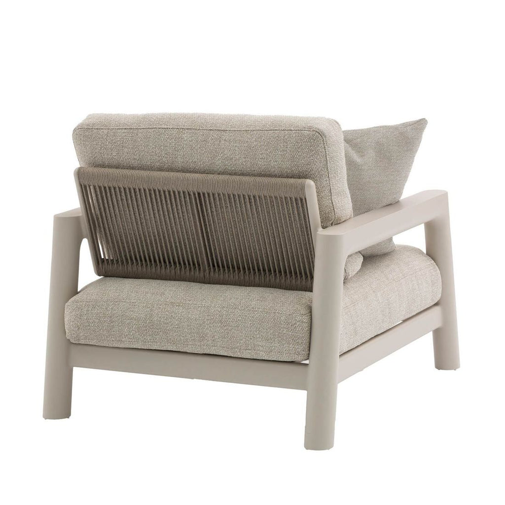 Loungestol Cozy aluminium tau 85x91 cm armstøtte detalj