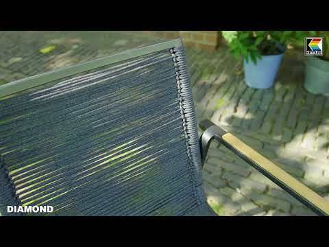 Loungestol Diamond aluminium Sunbrella 62x58 cm forfra