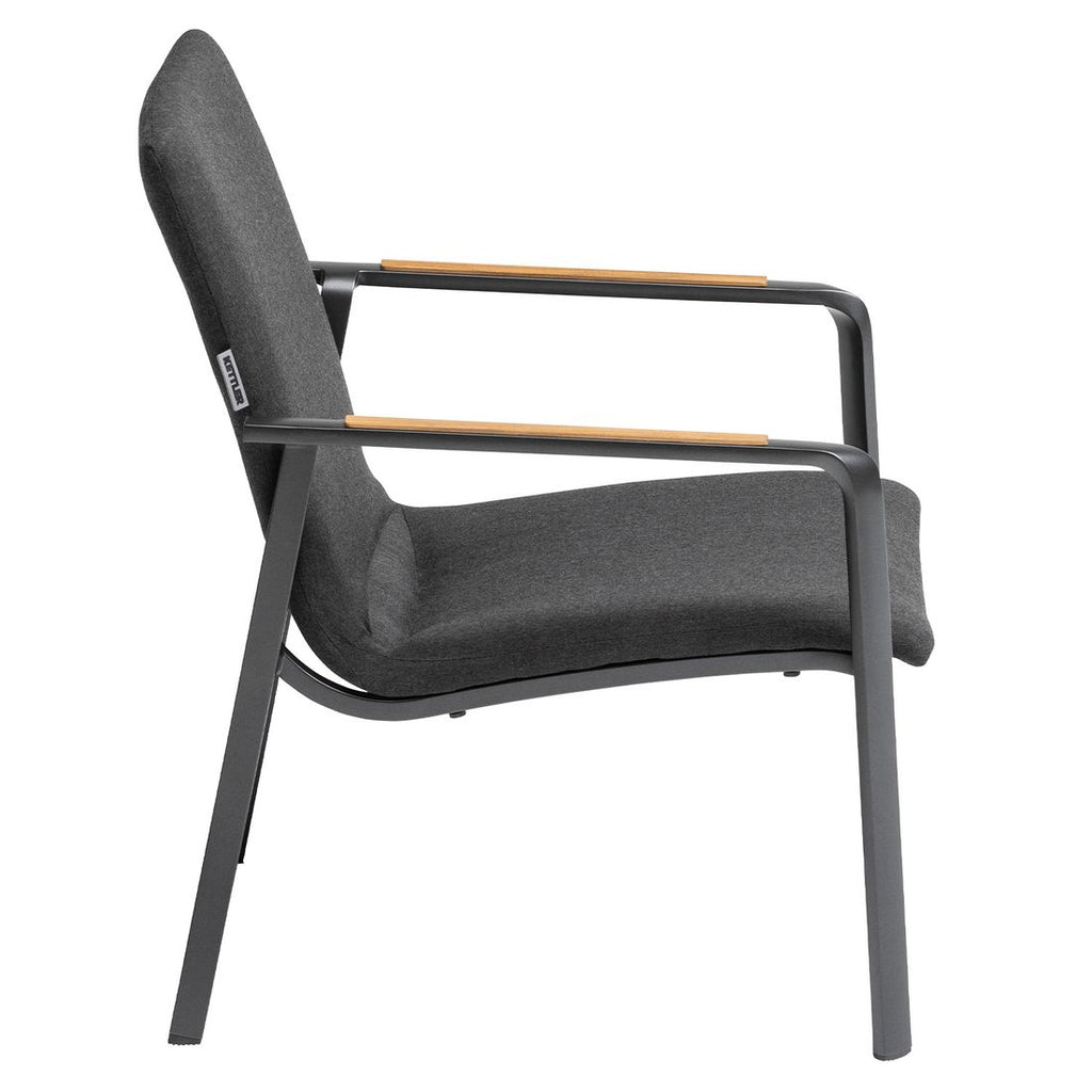 Loungestol Diamond aluminium Sunbrella 62x58 cm sideprofil