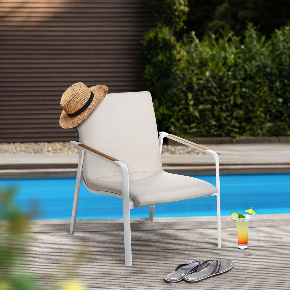 Loungestol Diamond stabelbar aluminium/Sunbrella - Kettler bakside