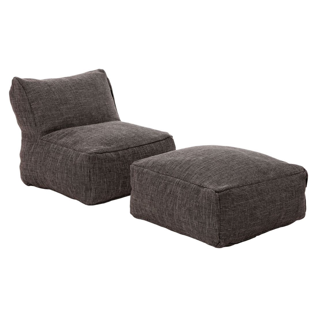 Loungestol Dotty med krakk polypropylen antrasitt bakside