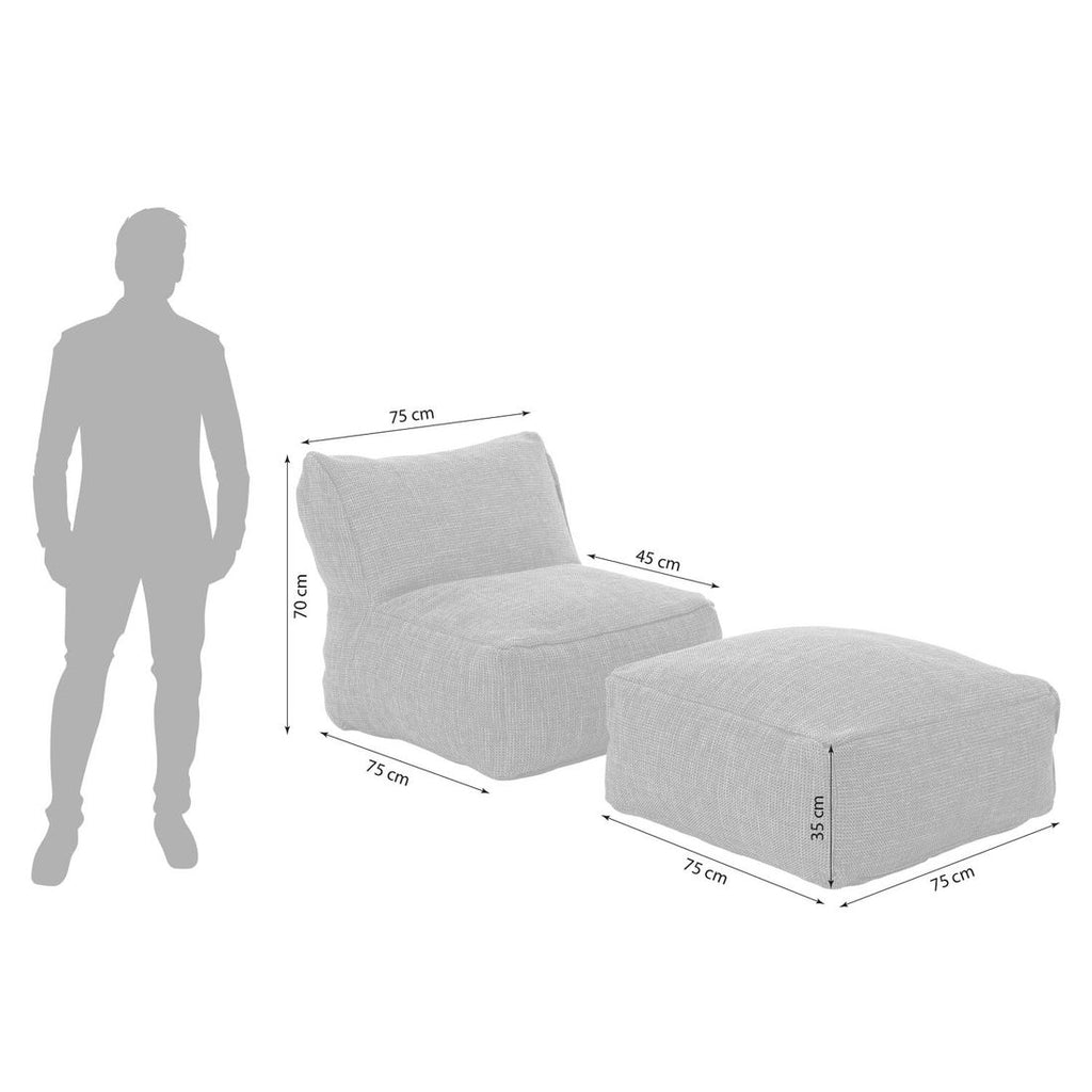 Detalj av Loungestol Dotty med krakk polypropylen antrasitt