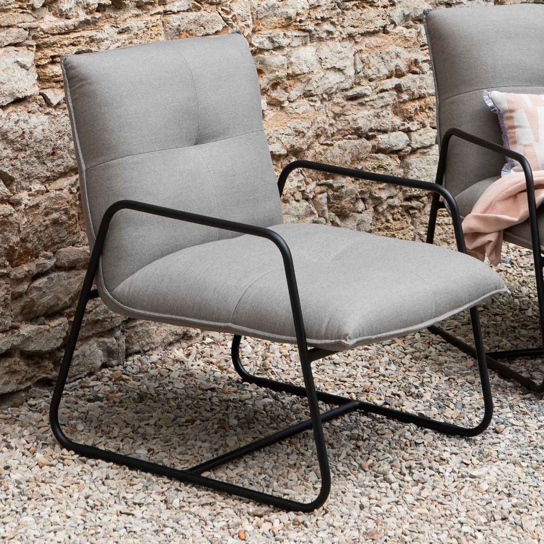 Loungestol Fontein aluminium/Sunbrella 68,5x80 cm forfra