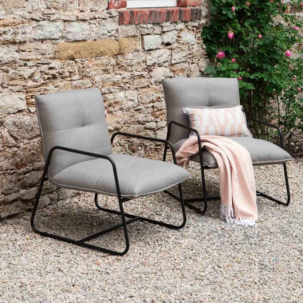 Loungestol Fontein aluminium/Sunbrella 68,5x80 cm sett fra siden