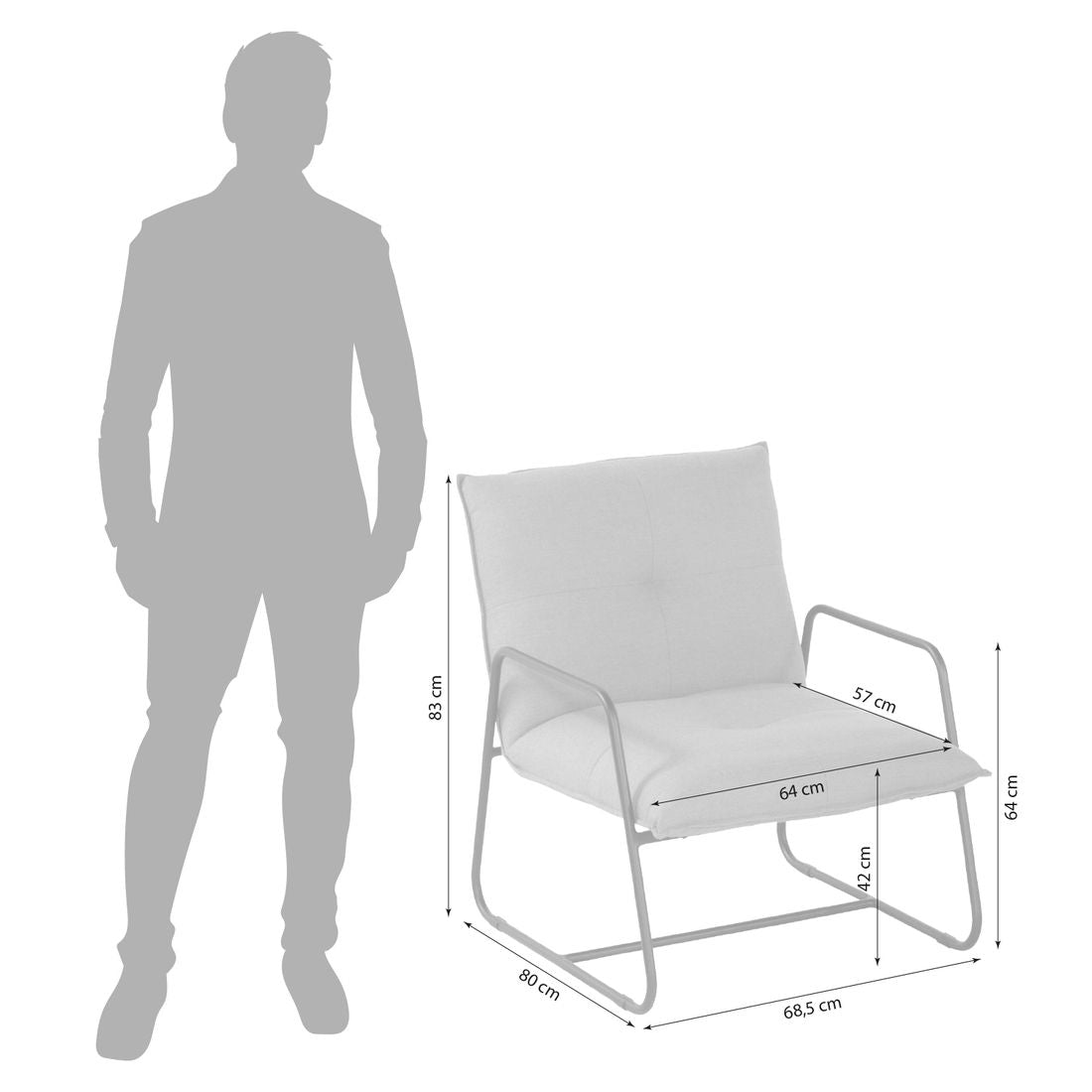 Loungestol Fontein aluminium/Sunbrella 68,5x80 cm detalj av stoff