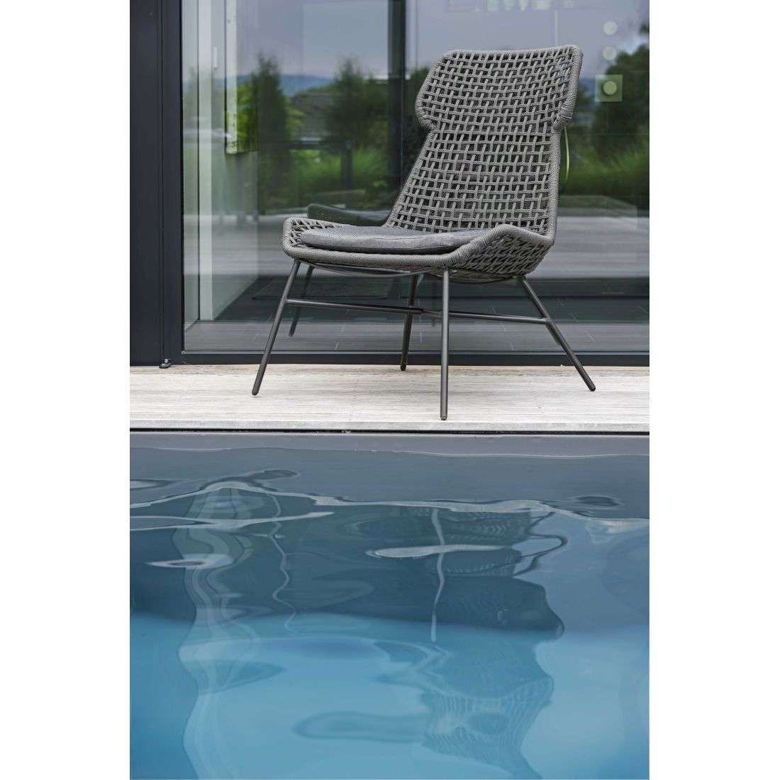 Loungestol Greta aluminium/tau 84,5x78 cm - Stern detalj rope materiale