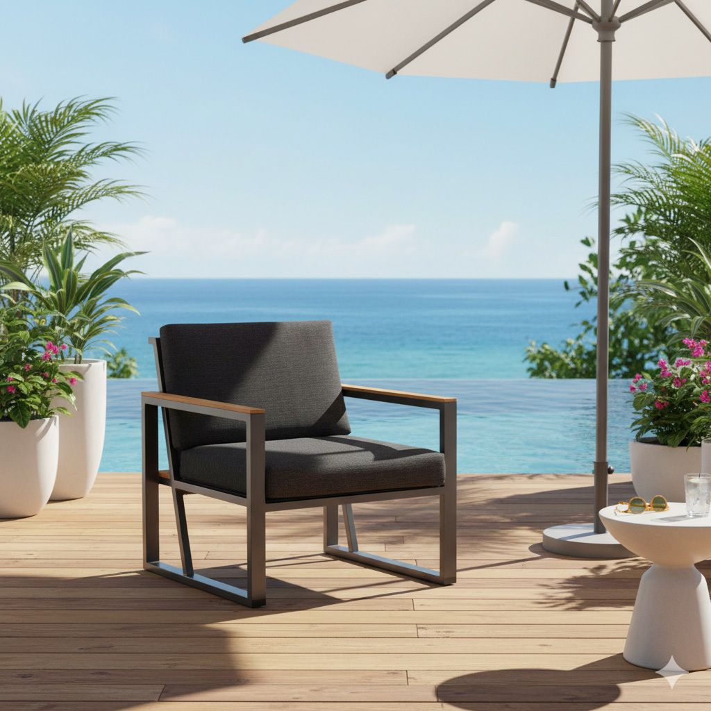 Loungestol Havanna aluminium 75x73 cm bakside
