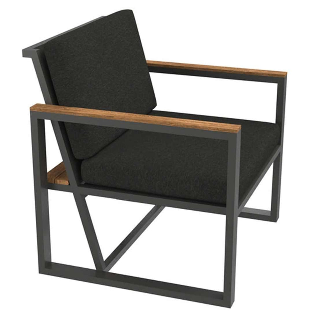 Nærbilde av aluminiumsramme på Loungestol Havanna aluminium 75x73 cm