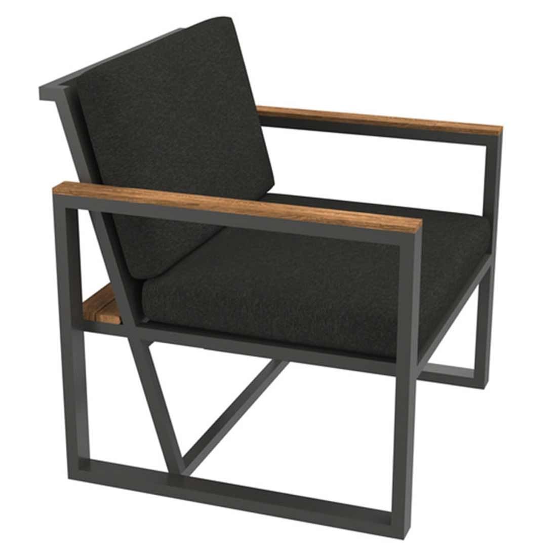 Nærbilde av aluminiumsramme på Loungestol Havanna aluminium 75x73 cm