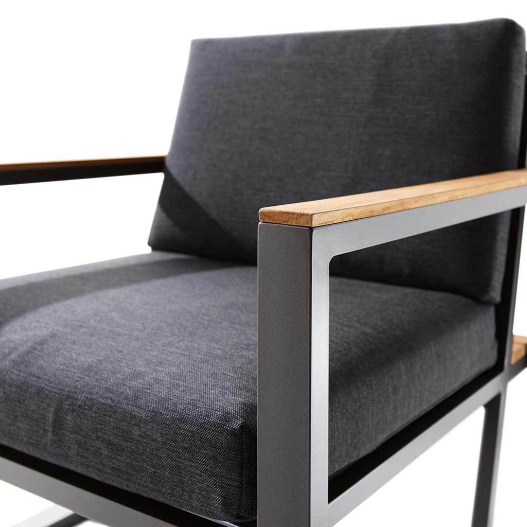 Loungestol Havanna aluminium 75x73 cm med armstøtte