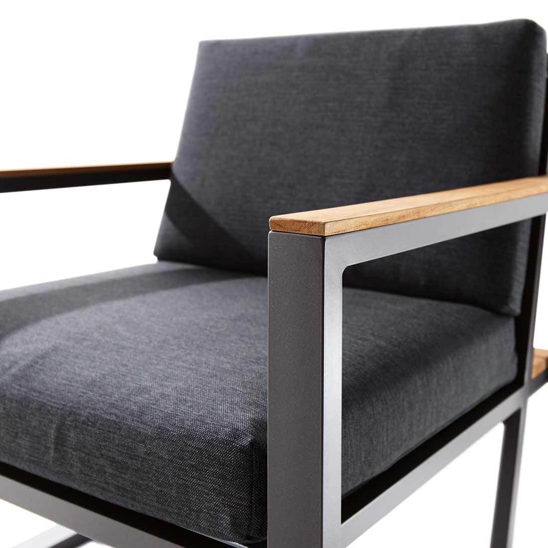 Loungestol Havanna aluminium 75x73 cm med armstøtte