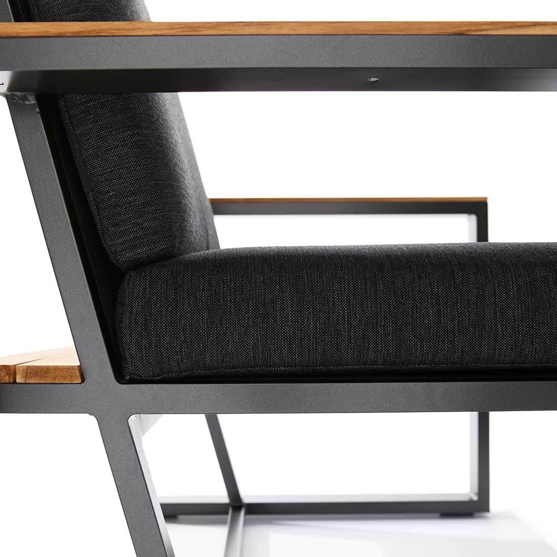 Loungestol Havanna aluminium 75x73 cm setehøyde detalj