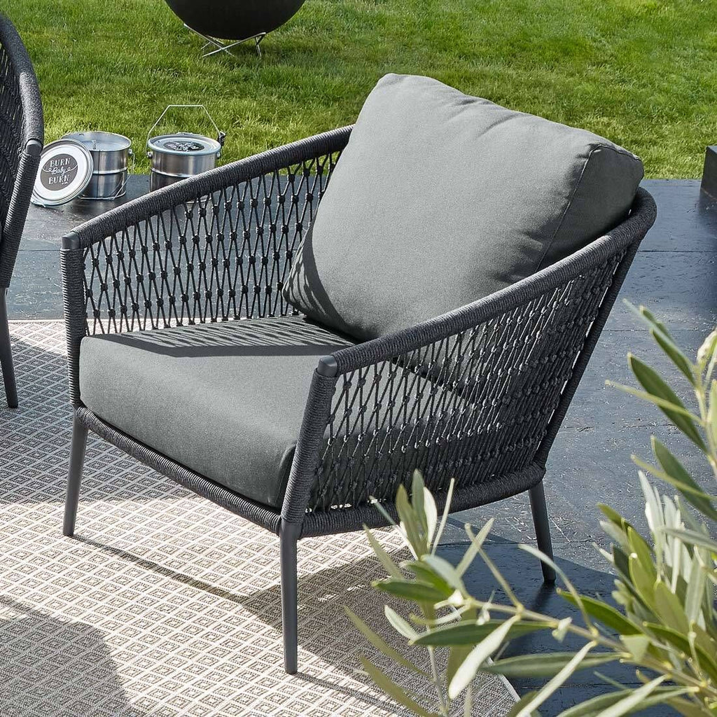 Loungestol Ibiza tau antrasitt/grå 85x86 cm - Musterring forfra