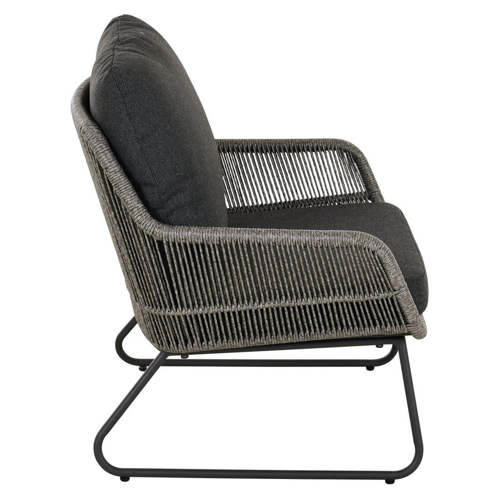 Loungestol Kansas aluminium/flettverk 76x73,5 cm med pute