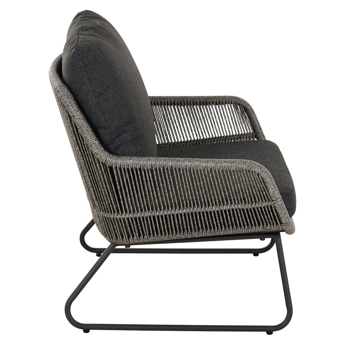 Loungestol Kansas aluminium/flettverk 76x73,5 cm med pute