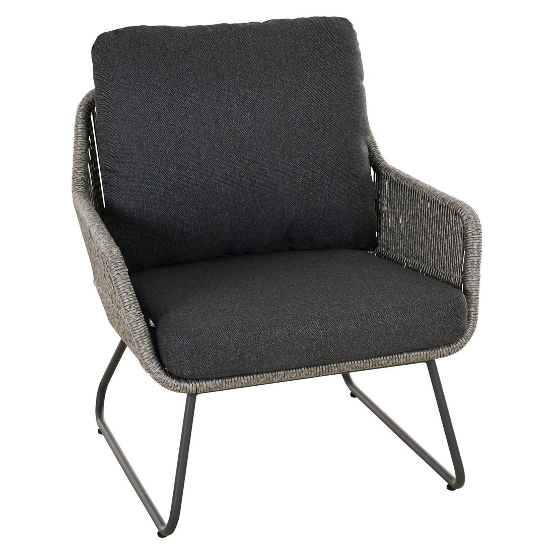 Loungestol Kansas med krakk aluminium/flettverk - Siena Garden nærbilde pute