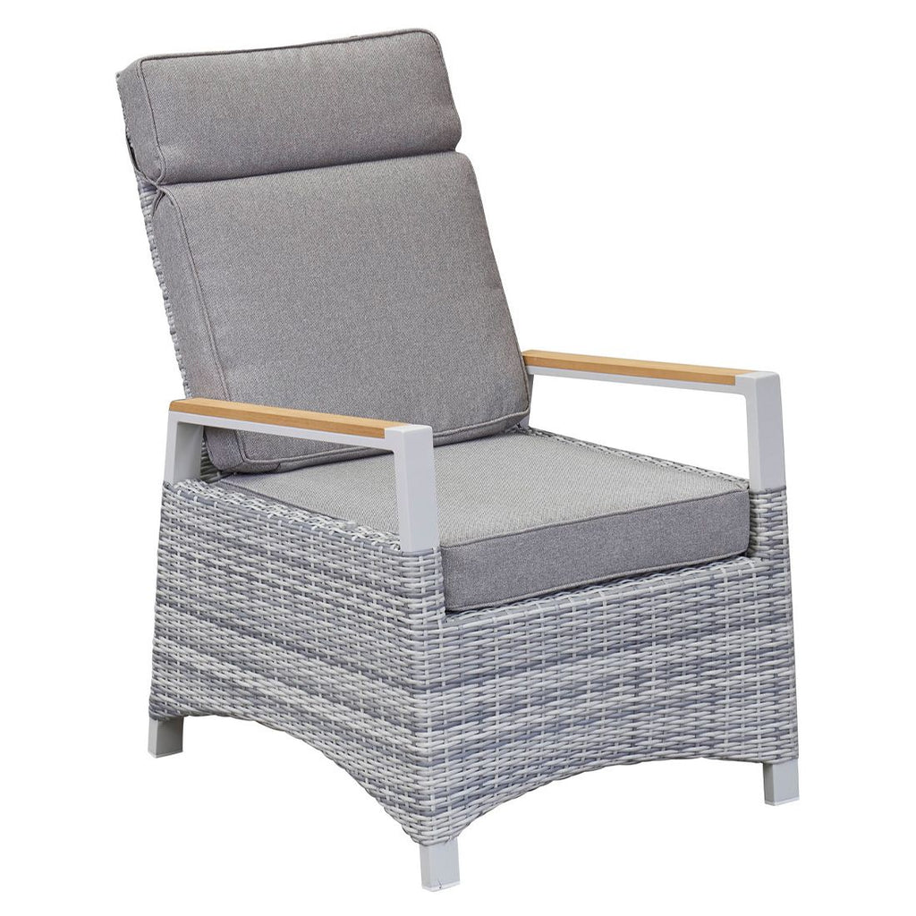 Loungestol Keramo regulerbar aluminium/flettverk - LC Garden forfra