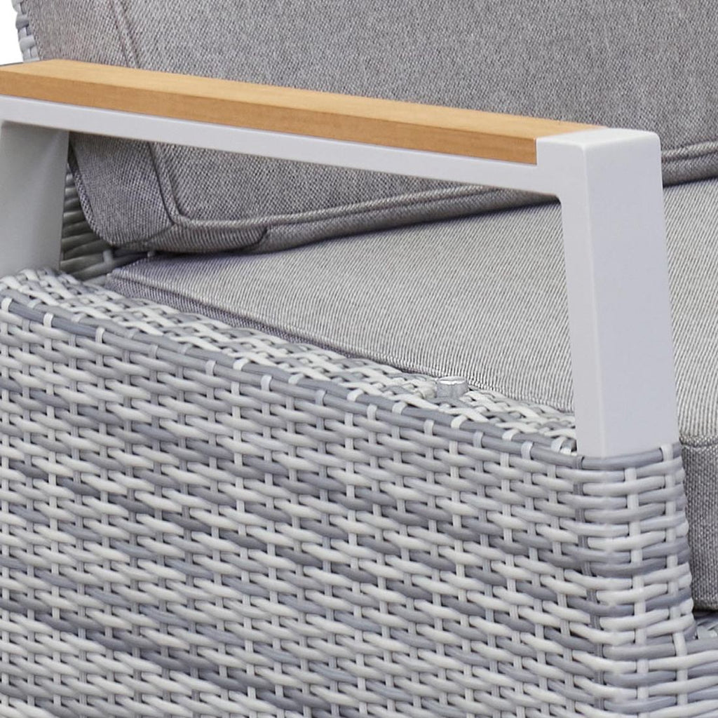 Loungestol Keramo regulerbar aluminium/flettverk - LC Garden i maritimt miljø