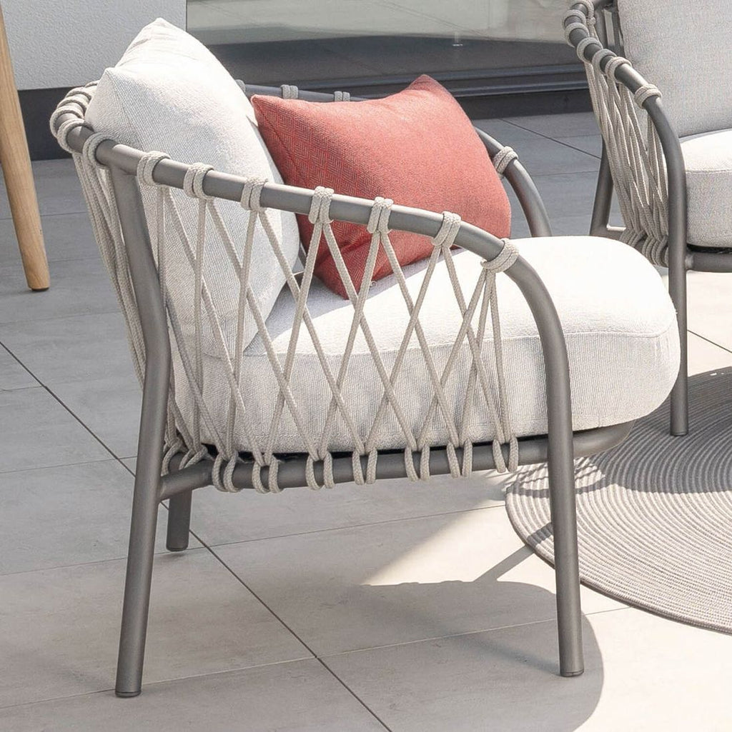 Loungestol Klea aluminium/tau 83 cm forfra