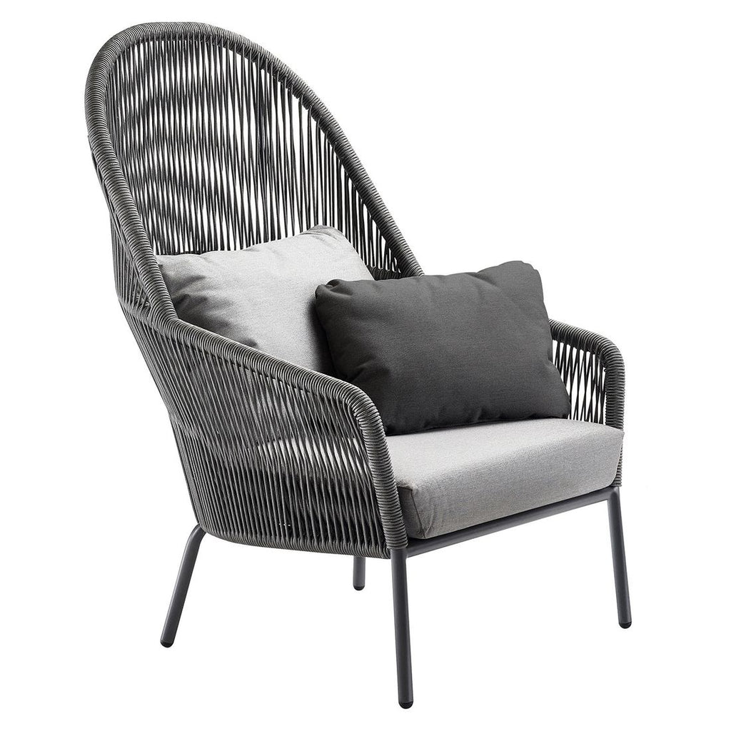 Loungestol Loop aluminium/tau 80x91 cm - Solpuri detalj Rope-tekstil