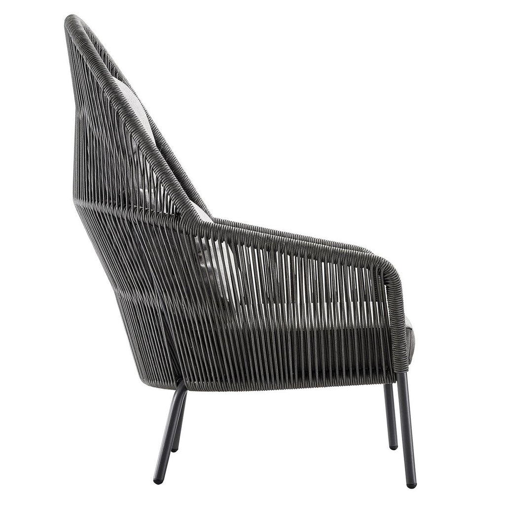 Loungestol Loop aluminium/tau 80x91 cm - Solpuri nærbilde aluminiumsgestell