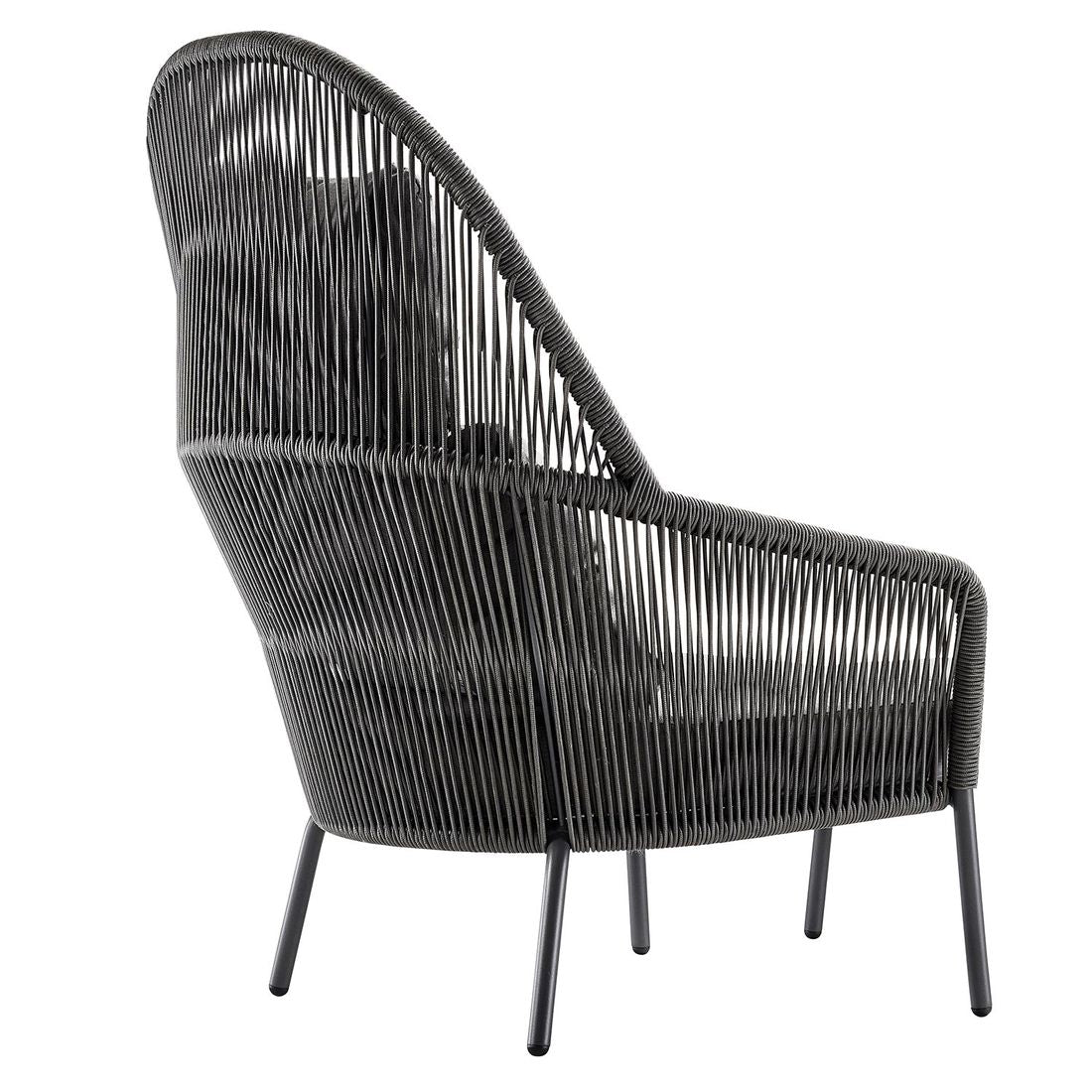 Loungestol Loop aluminium/tau 80x91 cm - Solpuri i bruk utendørs