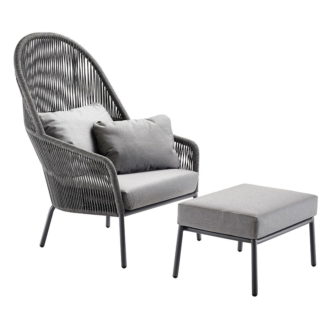 Loungestol Loop aluminium/tau 80x91 cm - Solpuri sittekomfort