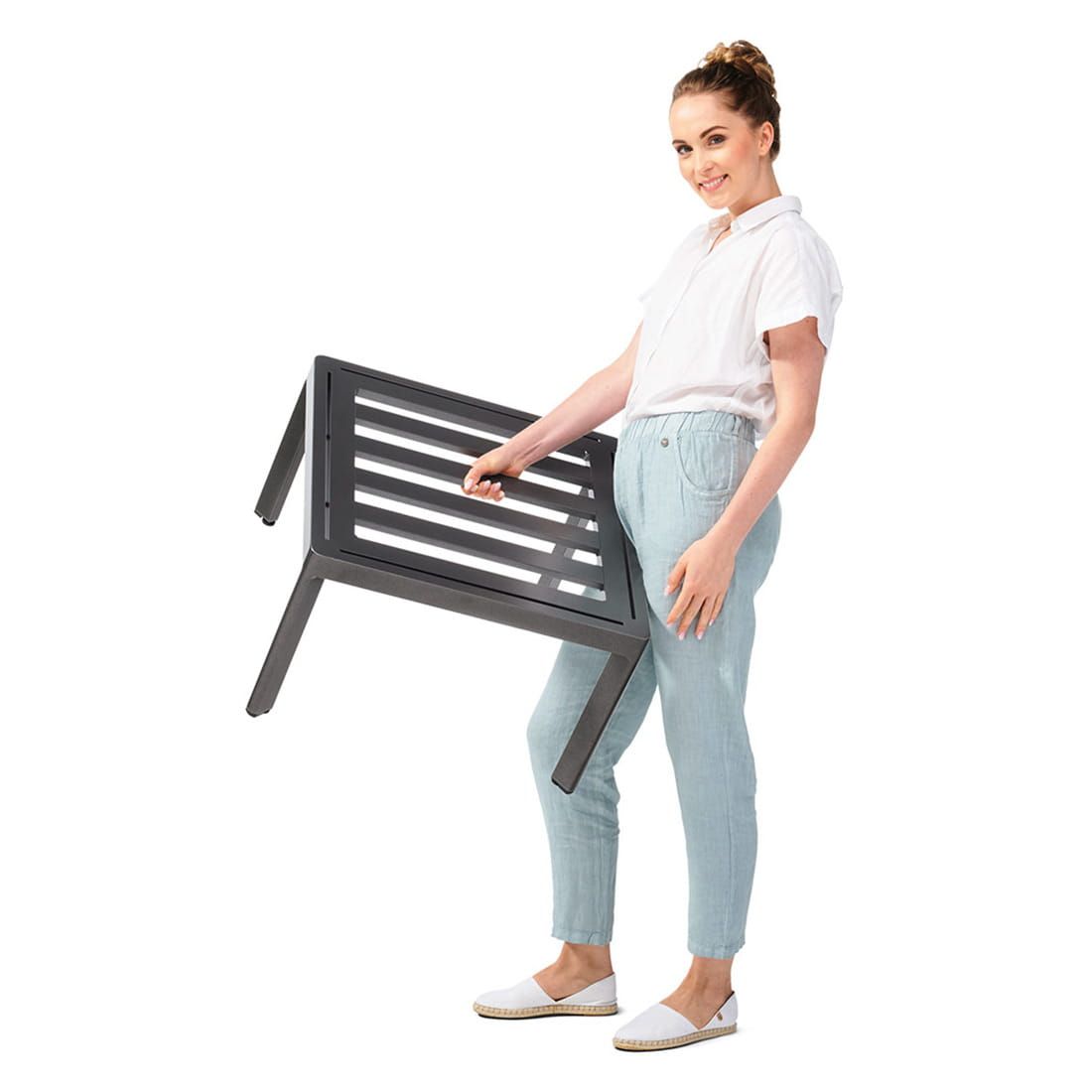 Loungestol Lugo aluminium 60x60 cm helfigur utendørs