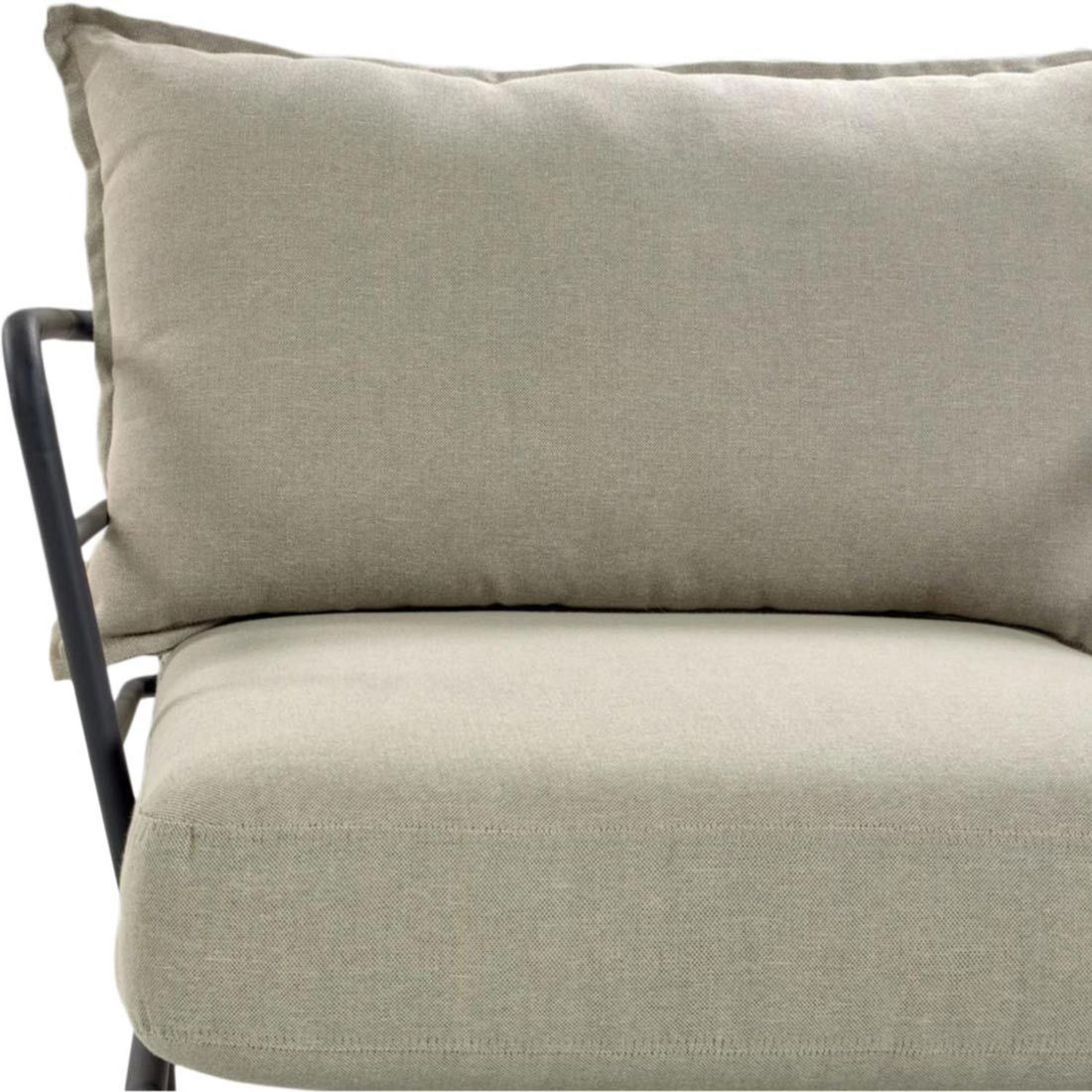 Loungestol Mareluz stål/polyester svart/beige 80 cm detalj av ben