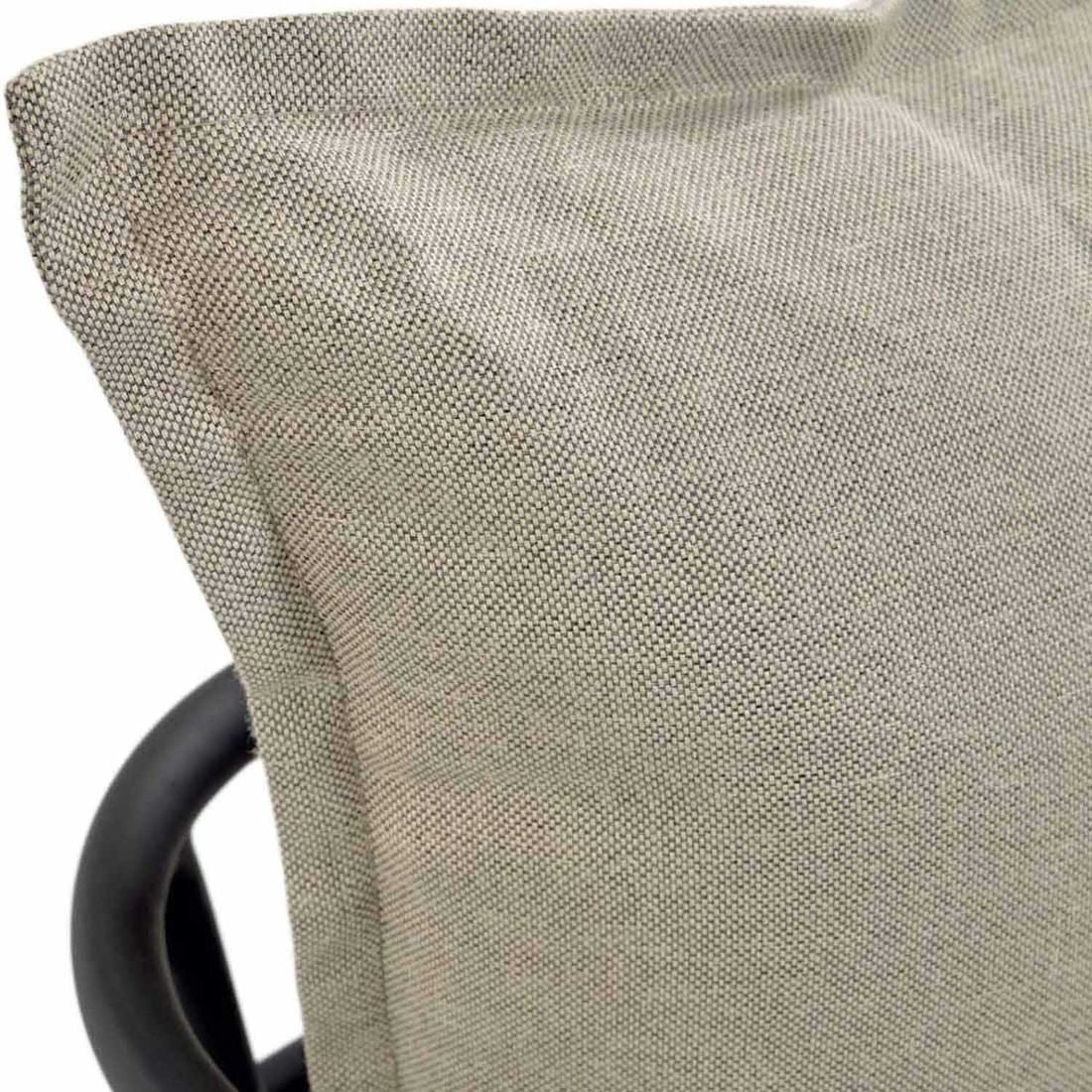 Loungestol Mareluz stål/polyester svart/beige 80 cm helhetsbilde