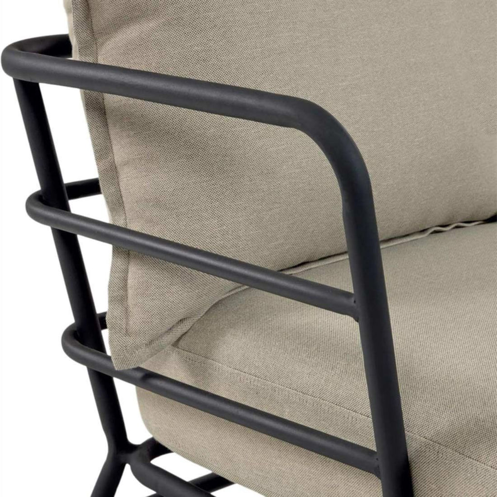 Loungestol Mareluz stål/polyester svart/beige 80 cm profilbilde