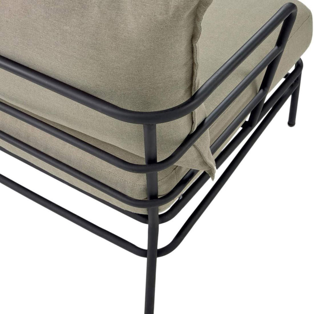 Loungestol Mareluz stål/polyester svart/beige 80 cm sitteflate
