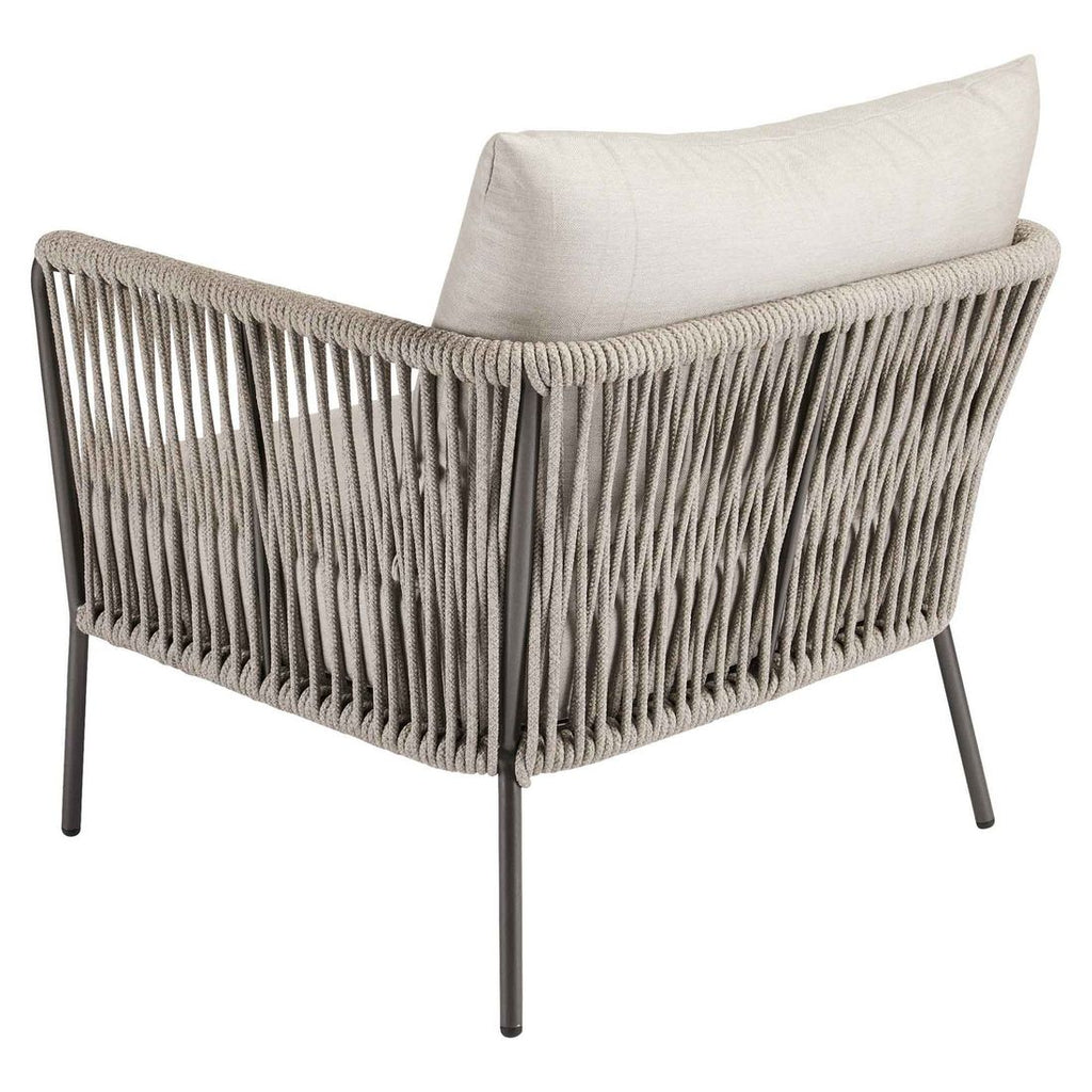 Loungestol Marla aluminium/tau med pute - Stern detalj av tau