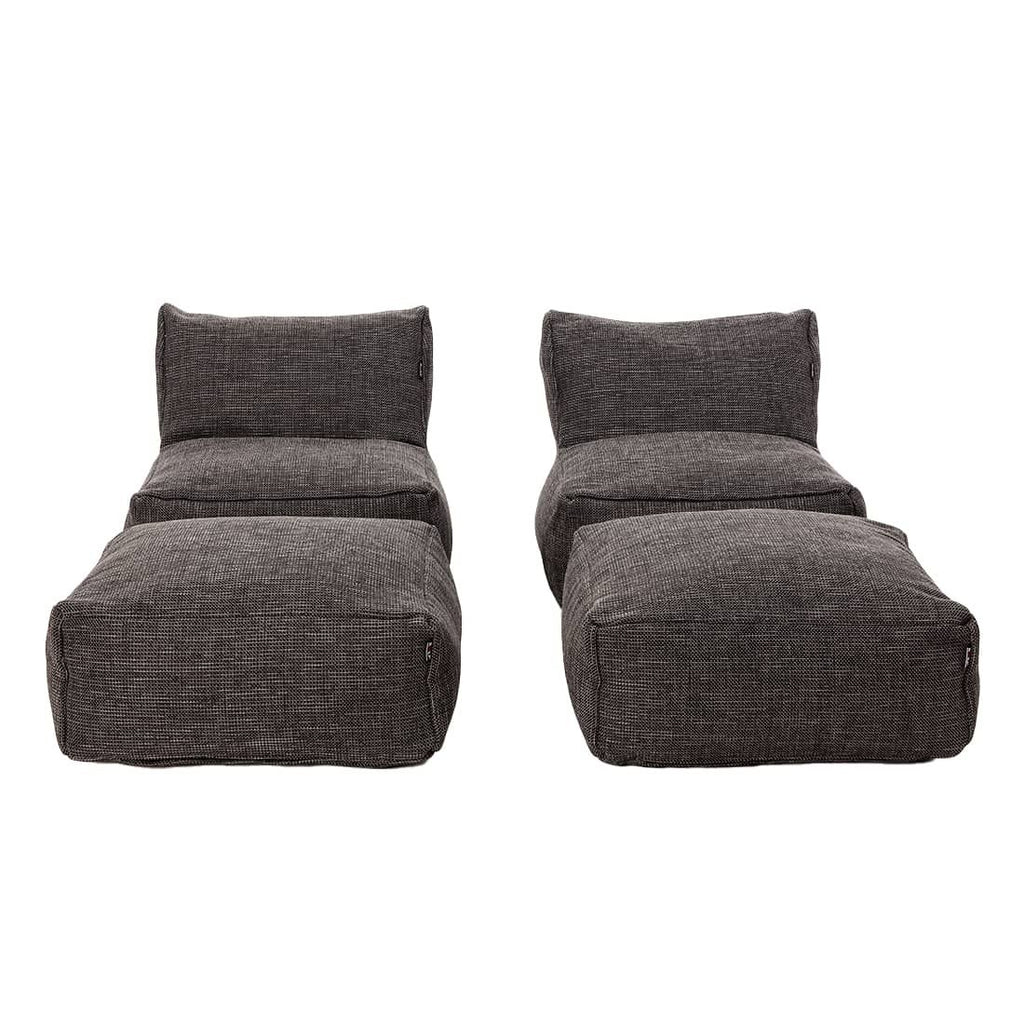 Loungestol med fotskammel Dotty polypropylen - ROOLF Living forfra