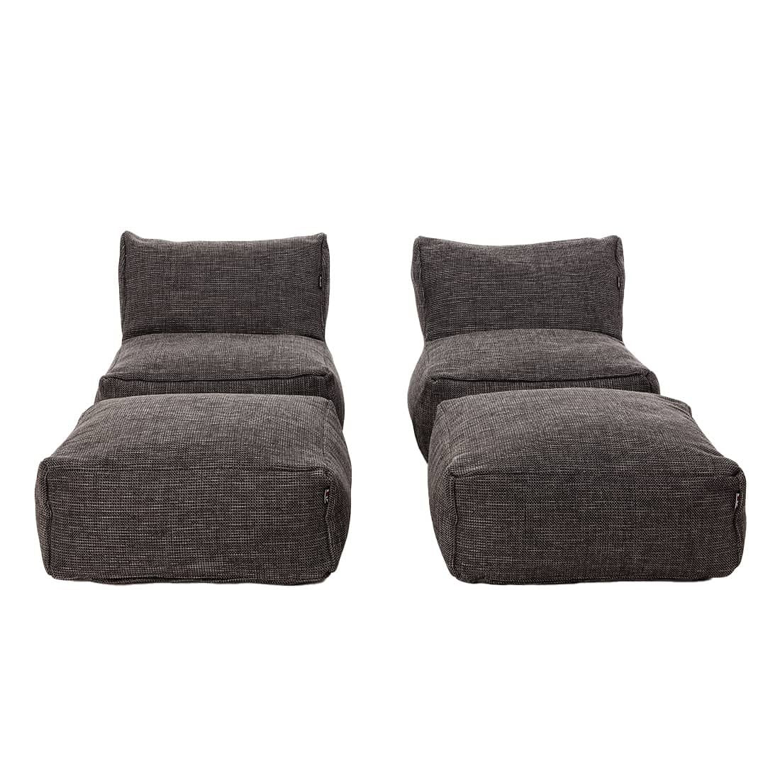 Loungestol med fotskammel Dotty polypropylen - ROOLF Living forfra