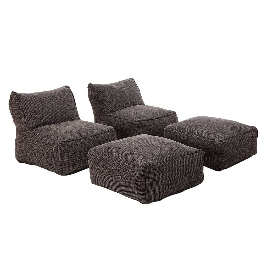 Loungestol med fotskammel Dotty polypropylen - ROOLF Living bakside