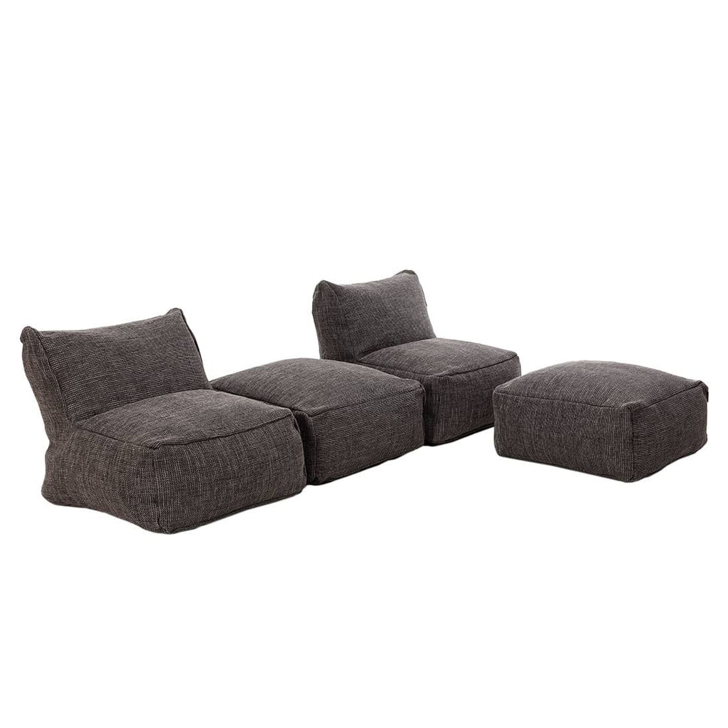 Loungestol med fotskammel Dotty polypropylen - ROOLF Living sett fra siden