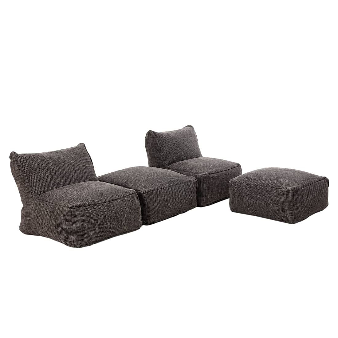 Loungestol med fotskammel Dotty polypropylen - ROOLF Living sett fra siden