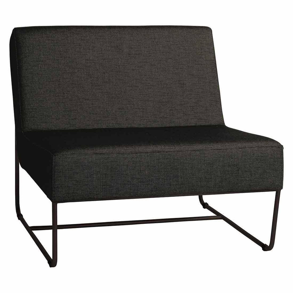 Loungestol Mia rustfritt stål/utestoff 80x80 cm bakside