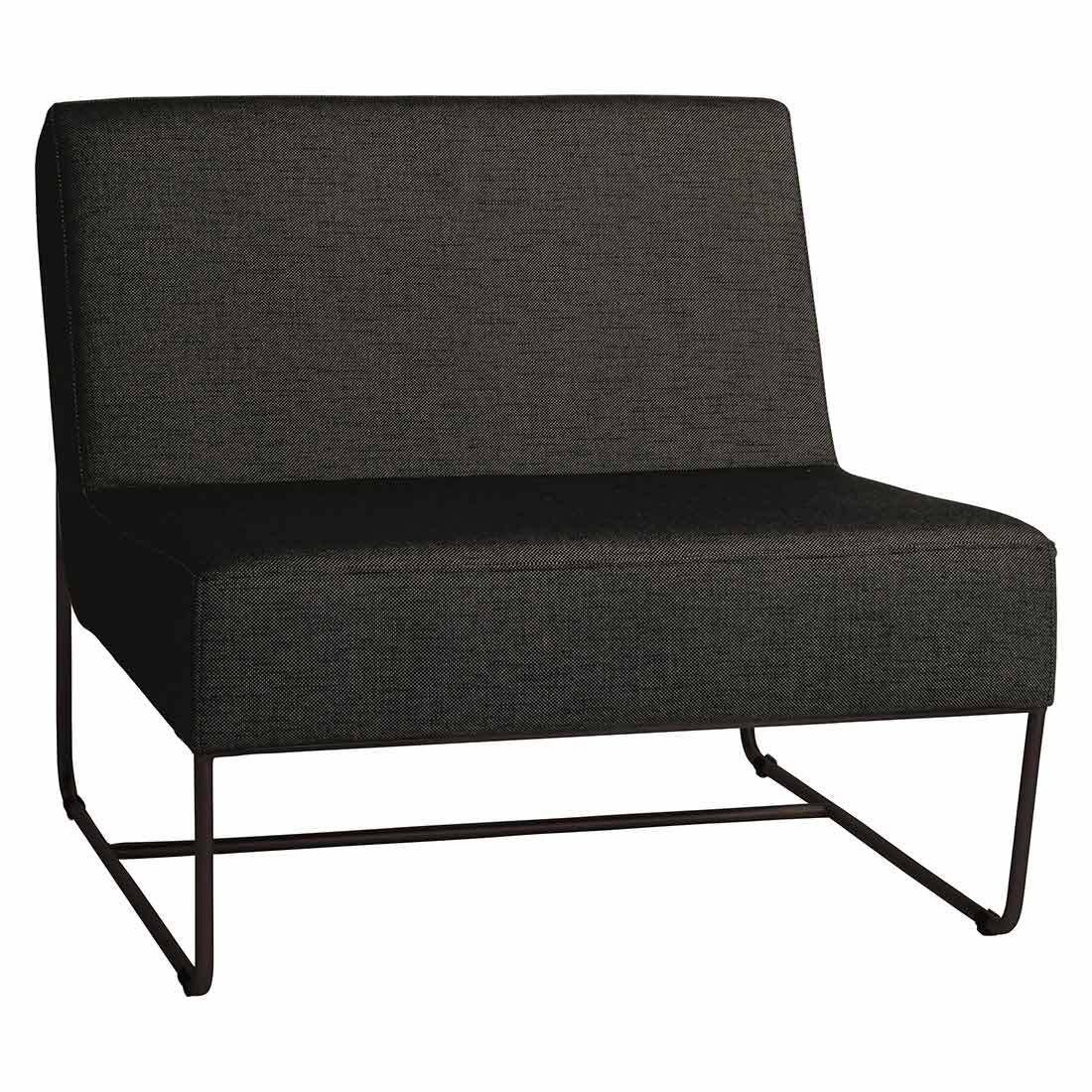 Loungestol Mia rustfritt stål/utestoff 80x80 cm bakside