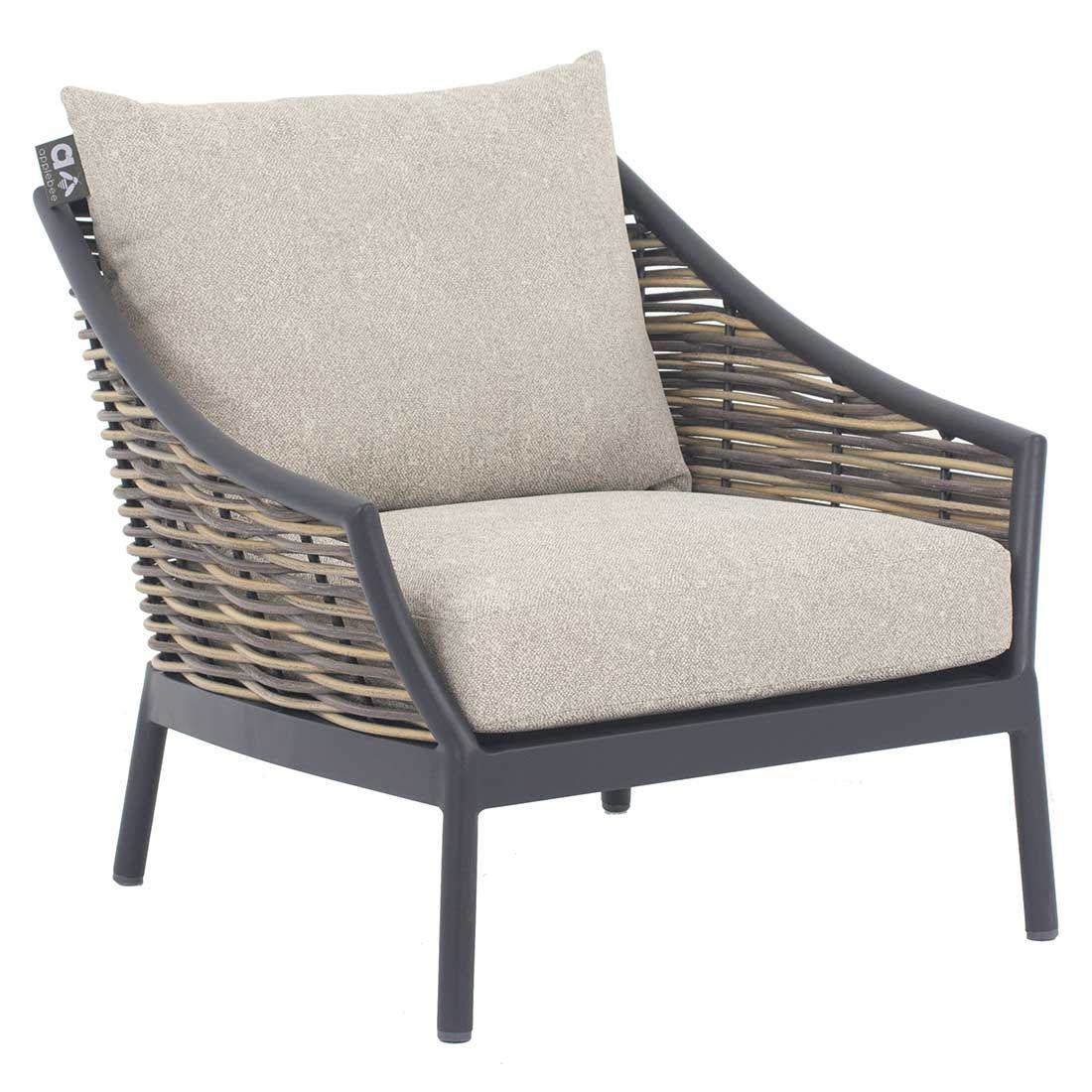 Loungestol Milou aluminium/polyrotting 78x87 cm nærbilde av fletting