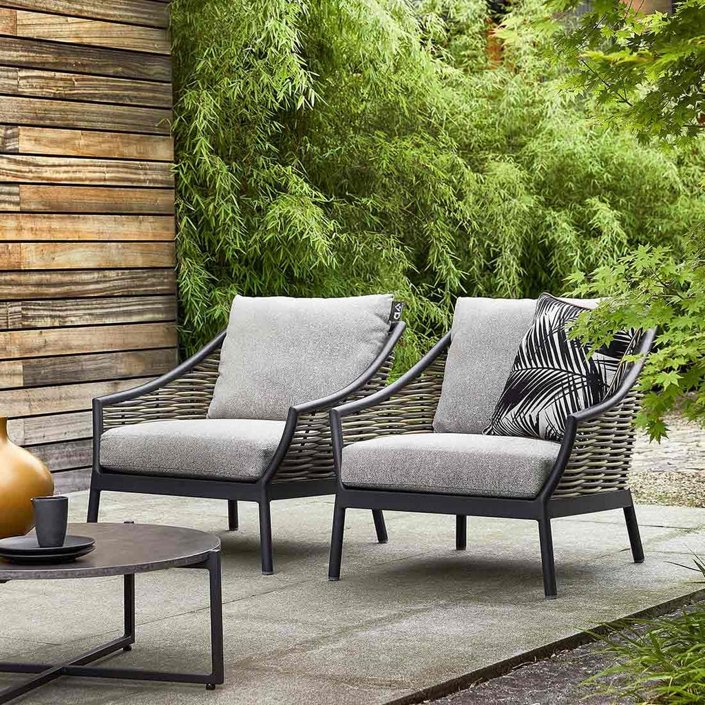 Loungestol Milou aluminium/polyrotting 78x87 cm stoffdetalj Bee Wett