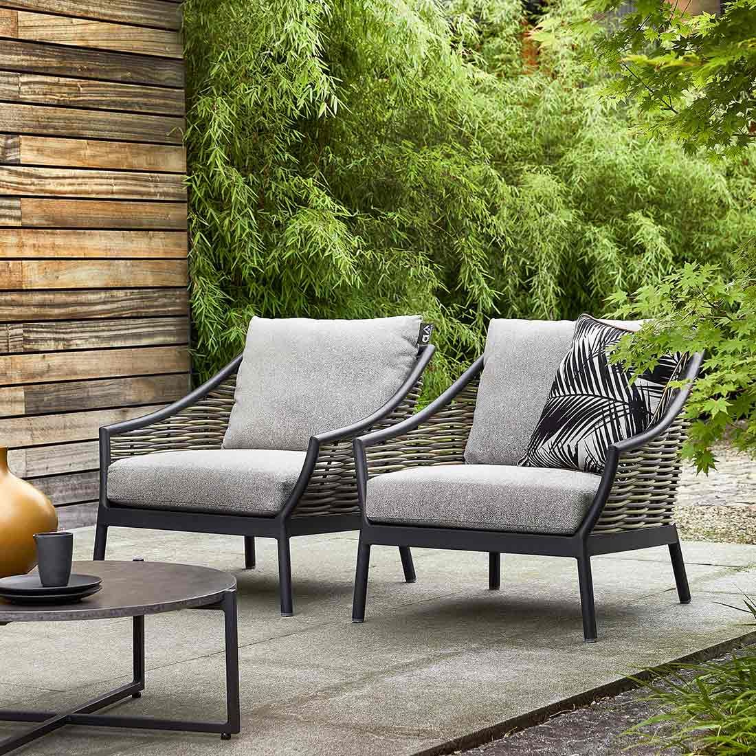 Loungestol Milou aluminium/polyrotting 78x87 cm stoffdetalj Bee Wett