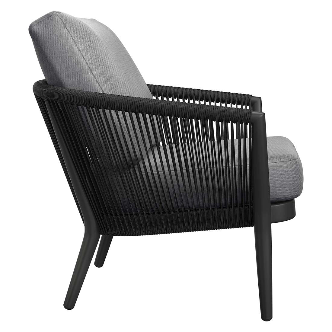 Loungestol Monet aluminium tau olefin 90 cm nærbilde av armstøtte