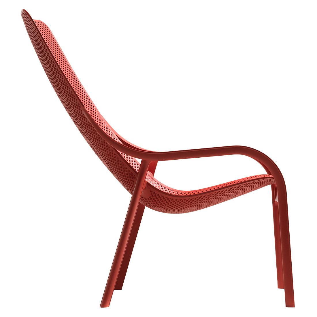 Loungestol Net stabelbar plast corallo - Nardi sideprofil