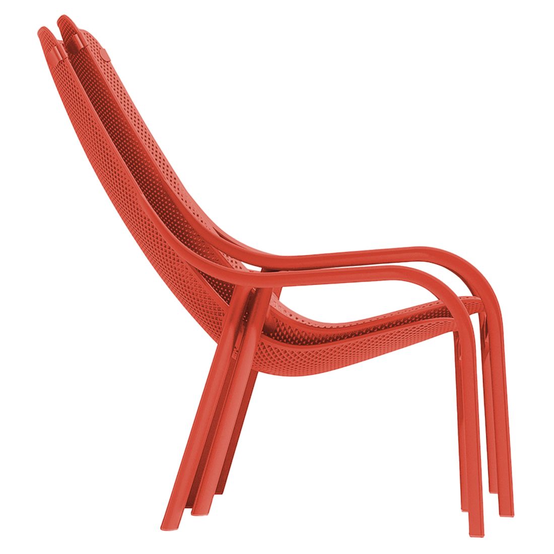 Loungestol Net stabelbar plast corallo - Nardi tydelig farge