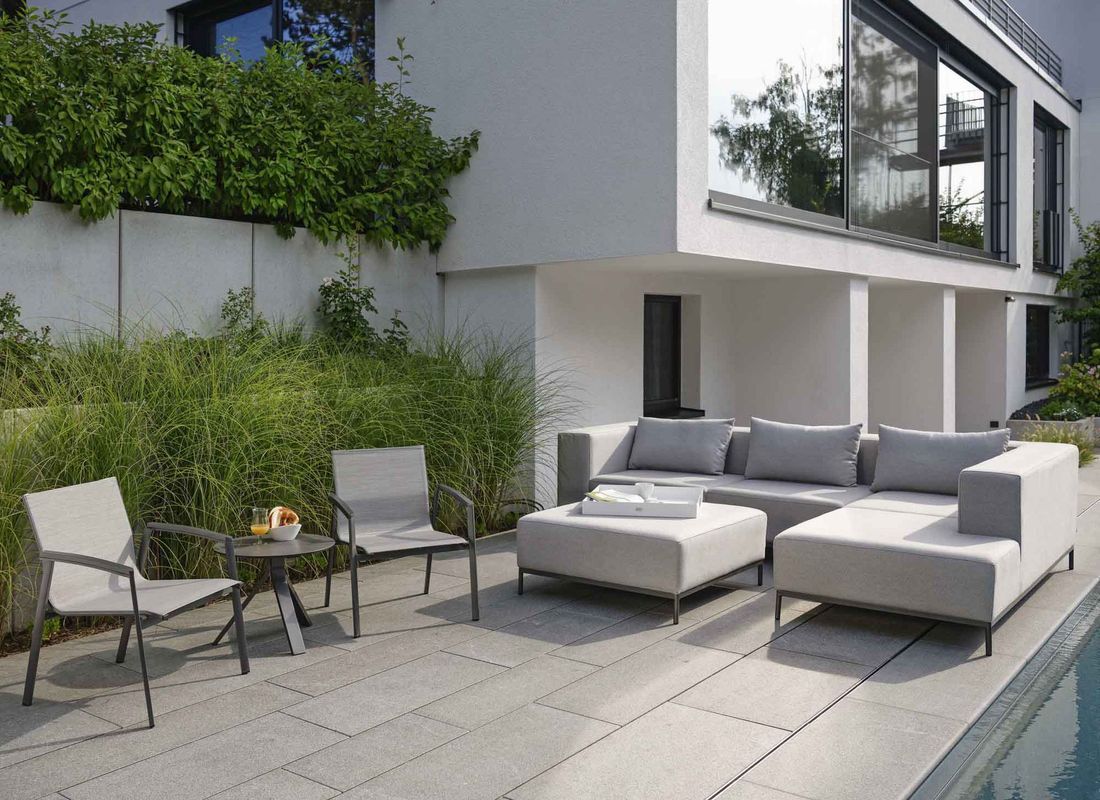 Loungestol New Top aluminium/textilen stabelbar sitteflate